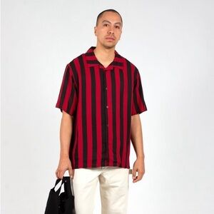 EUC Lazy Oaf Vertical Stripe Bowling Shirt